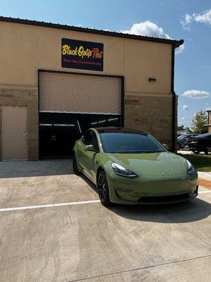 Tesla Model 3 - Color change wrap Khaki Green