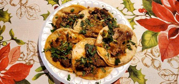 Al Pastor, Birria, Carnitas and Two Carne Asada Tacos $2.50 Each You Be the Judge