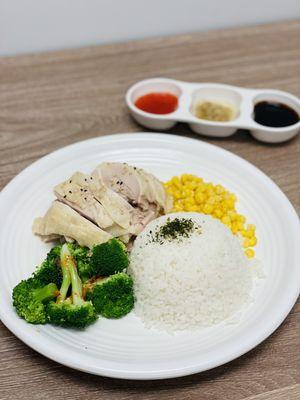 Hainanese chicken rice bowl