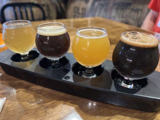 Flight of beers & sours -- Lagarita, Dealers Choice, Flip Flop Tramp Stamp, Maple Blueberry Pankakke