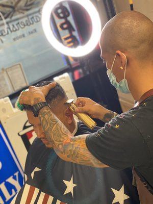 Jose giving an awesome fade job!