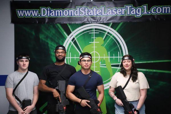 Who's your laser tag partner this weekend? Diamond State Laser Tag arena gives you and your tag mate the red and blue team shooting vibe.