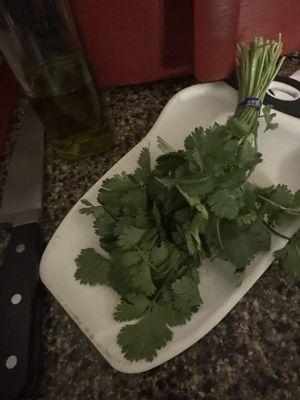 Making my own  with whatever i have, cilantro, cold press olive oil, garlic.. not here and other stuff