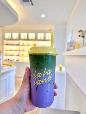 Iced Lavender Matcha Latte w almond milk (Large)