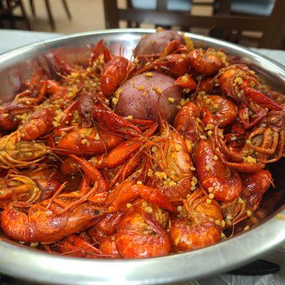 Garlic butter crawfish