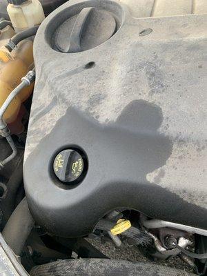 Oil over engine