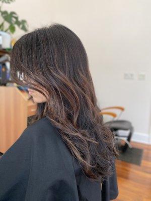 Chocolate with caramel highlights