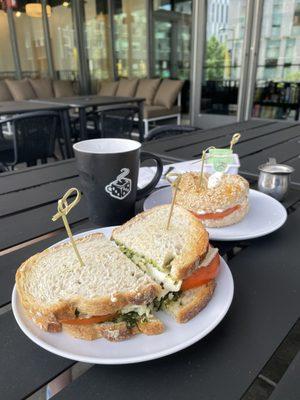 Healthy Egg Sandwich and Smoked Salmon Sandwich