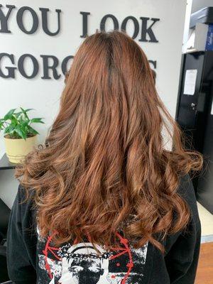 Shadow root with auburn & copper color by Marilyn