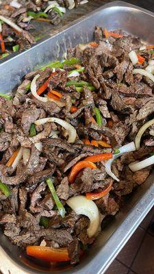 Grilled Beef fajita with peppers and onions