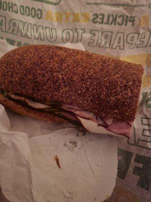 Subway Club on Over Cooked Wheat Bread