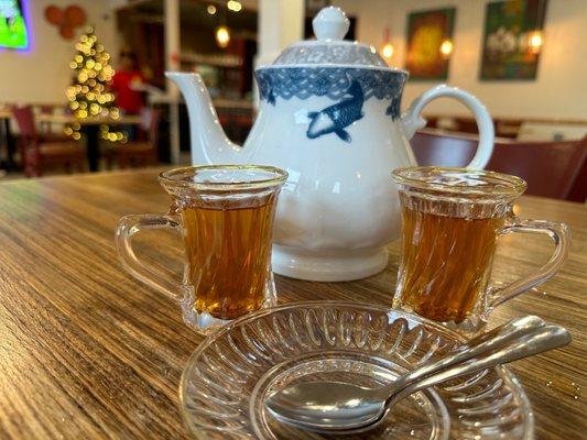 Hot Tea served with this charming tea set!