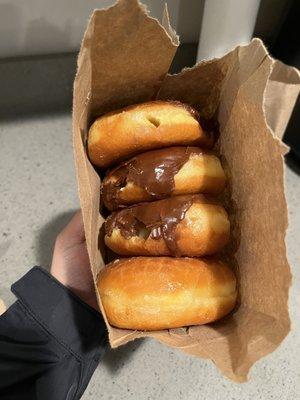 1 glazed + 3 boston cream