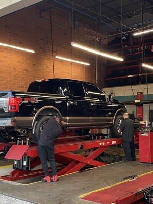 The Team working on my tires!