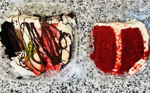 Neapolitan cheesecake & red velvet cake