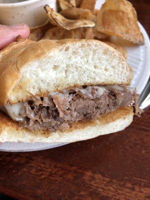 The glorious inside of my French dip