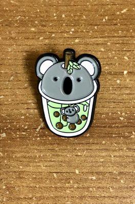 Koala boba enamel pin