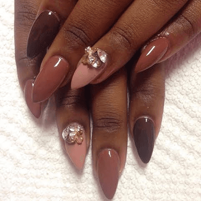 Acrylic Nails with Jewelry @ Onyxx Salon