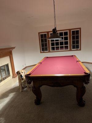 Pool table polished w/new pockets, ready for play!