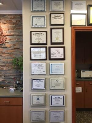 Some of Dr. Smida's certificates.