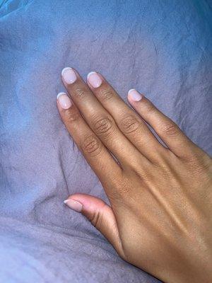 Dip powder French manicure