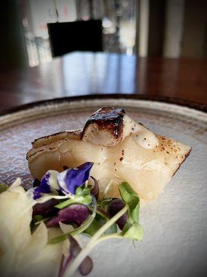 Aburi scallop and foie gras