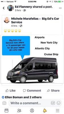 Brand New 15 Passenger Van
         201-470-1590