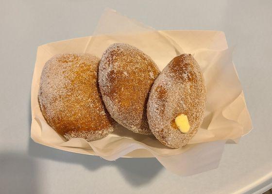 Malasadas, one with haupia filling! Excellent.