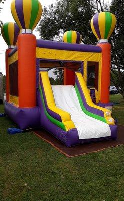 15'x15' Bounce House with slide.  This is a wet or dry unit.  Outdoor fun is guaranteed with this bounce house combo!