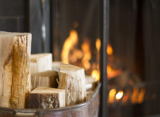 The Hawthorn suite is home to the only original wood burning fireplace, with all other suites having gas fireplaces.