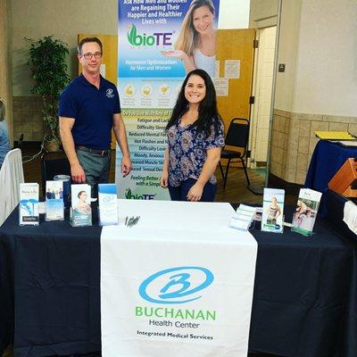 Dr. Buchanan and Gillian representing Buchanan Health Center at an event.