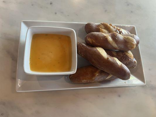 Pretzels and beer cheese