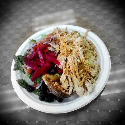 Chicken Shwarma Platter with salad