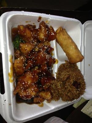 Sesame chicken combination abt $5.50