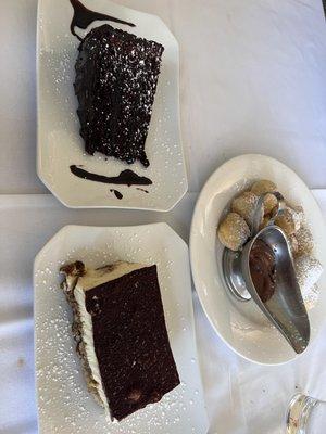 Tiramisu, Chocolate Fudge Cake