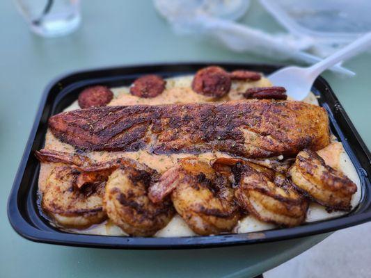 Shrimp and salmon grits