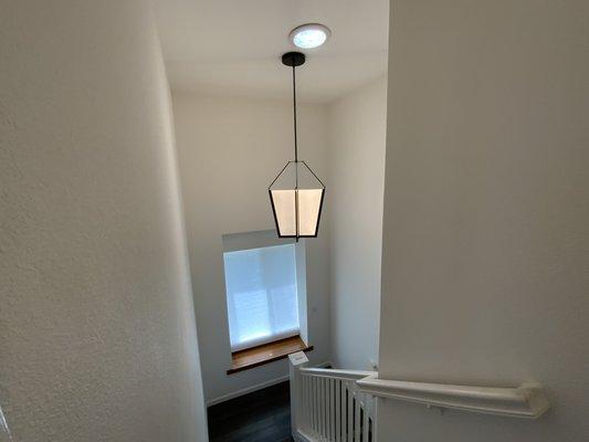 Large Kichler LED stairwell pendant lamp