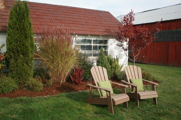 Landscaped grass area - lots of seating to enjoy the view.