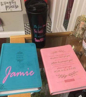 Customized Items: Bible, Journal, Medium Tumbler