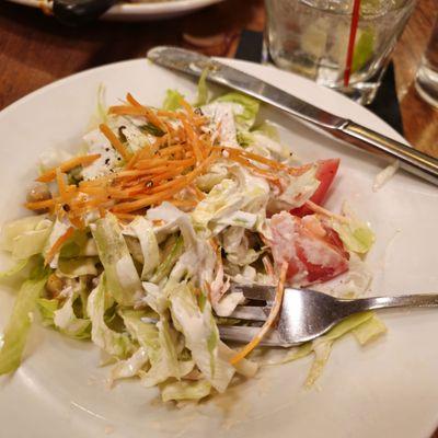 Dinner salad with creamy Romano dressing