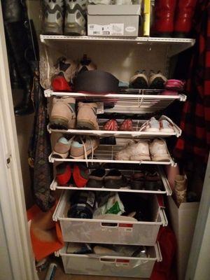 One of best investments I ever made is this Elfa closet shelving which Container Store helped me design.