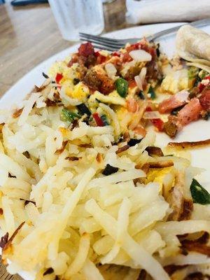 Migas with hash browns