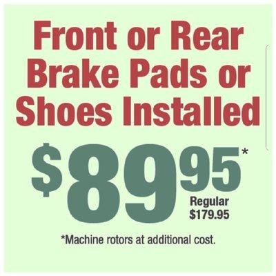 90% of the brake pad changes you make during the life of your vehicle will be to the front brakes because they do 60% to 70% of the braking.