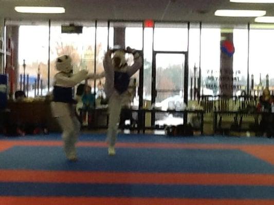 At our school we practice Olympic style sparring, which help exercise, coordination, real life defense, and is fun!!!!