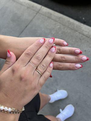 Gel X with strawberry designs !