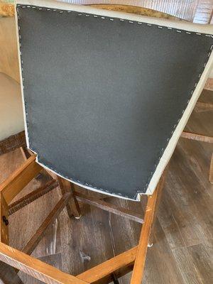 Professional custom recover of barstool cushions!