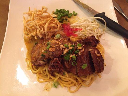 Chiang Mai Noodles with duck. Good, but bland and dry.