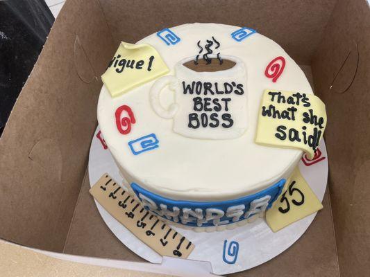 A custom Office themed cake. So so good!