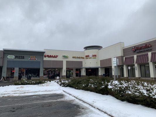 View of the strip mall location