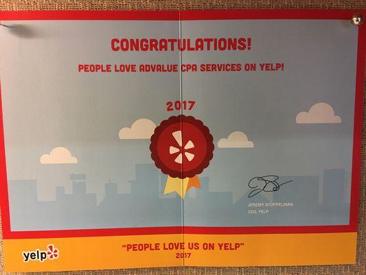 Received this recently from Yelp.